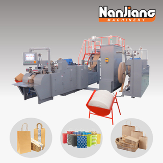 WFD-120 Fully Automatic Roll Fed Paper Bags With Twisted Handle Machine