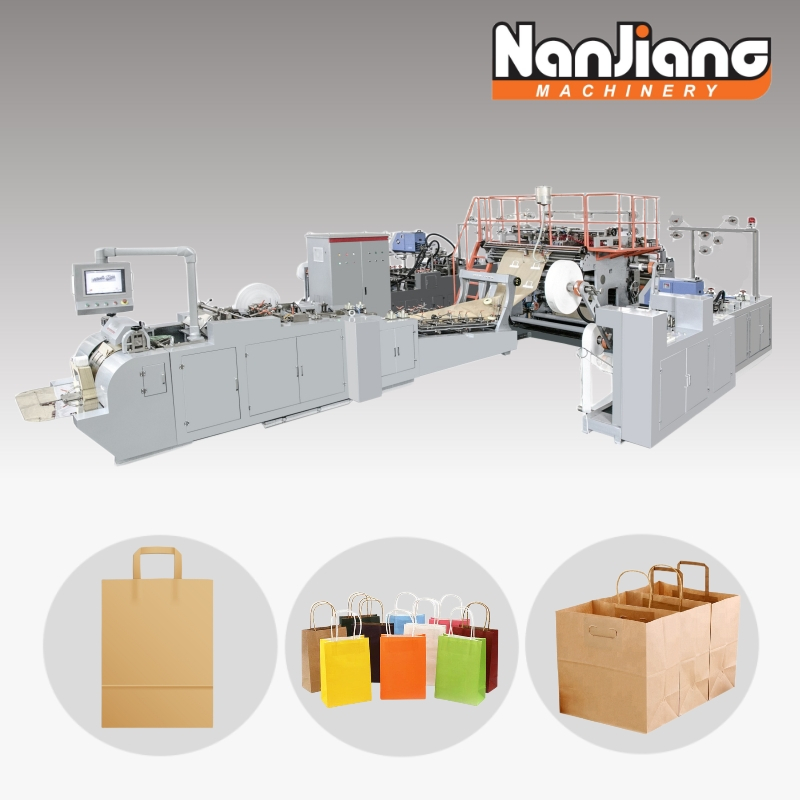 WFD-330 Fully Automatic Roll Fed Paper Bags With Twisted & Flat Handle Machine